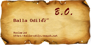 Balla Odiló névjegykártya